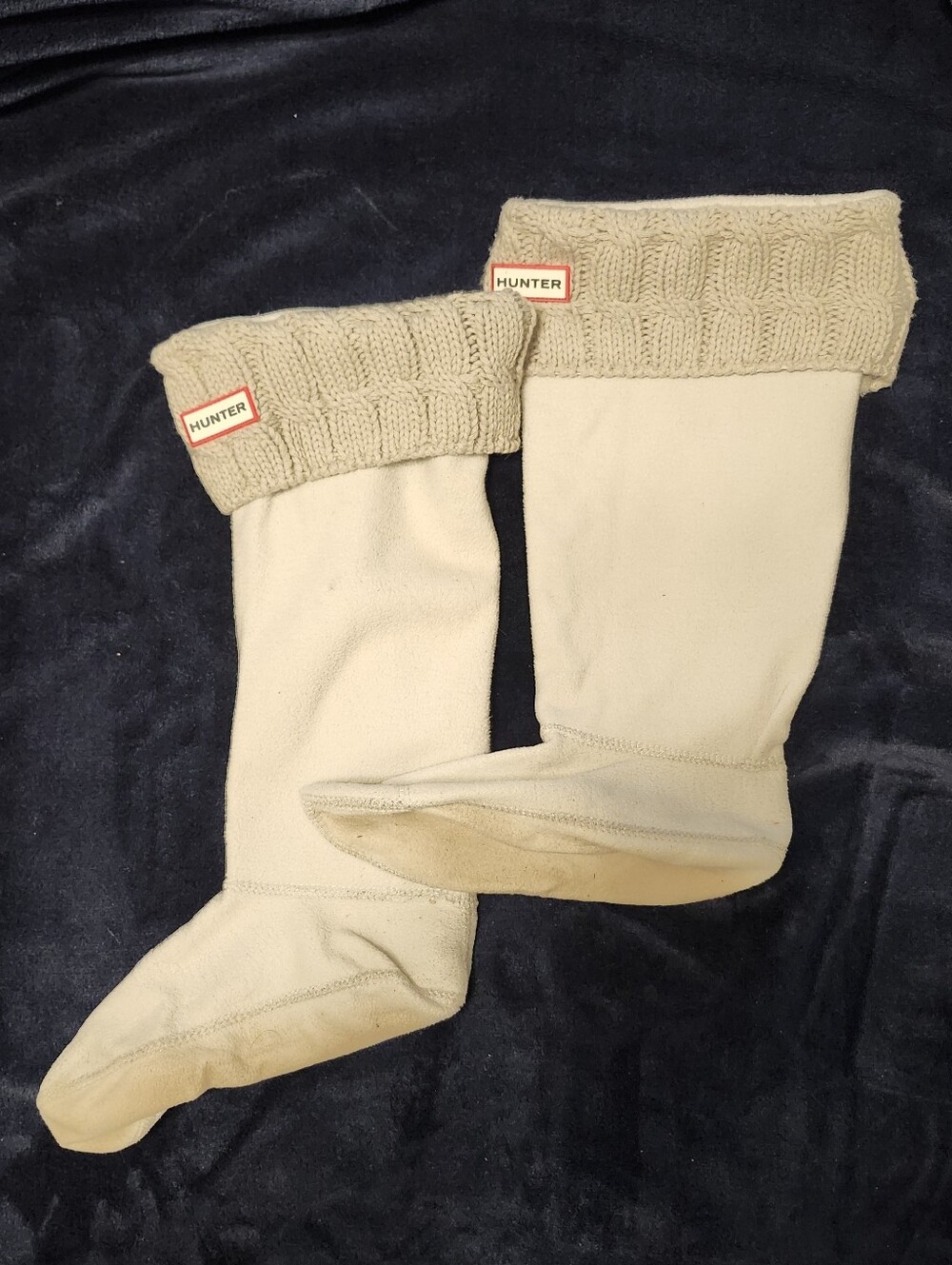 Hunter Grey Knit Cuff Fleece Boot Liners